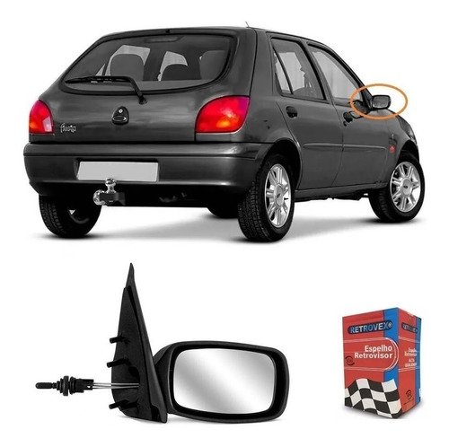 Retrovisor direito fiesta 97 98 99 2000 01 2002 cont. manual