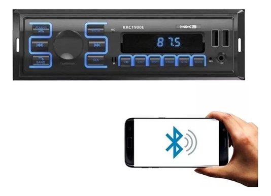 Som automotivo kx3 rádio bluetooth usb controle app celular.