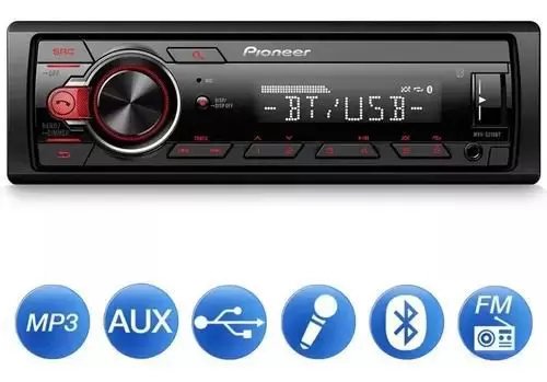 Som automotivo pioneer mvh s218bt com usb e bluetooth