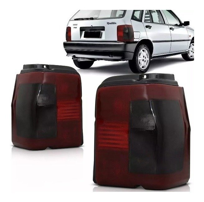 Par lanterna traseira fiat tipo 93 94 95 96 97 acrilico fume bicolor ht