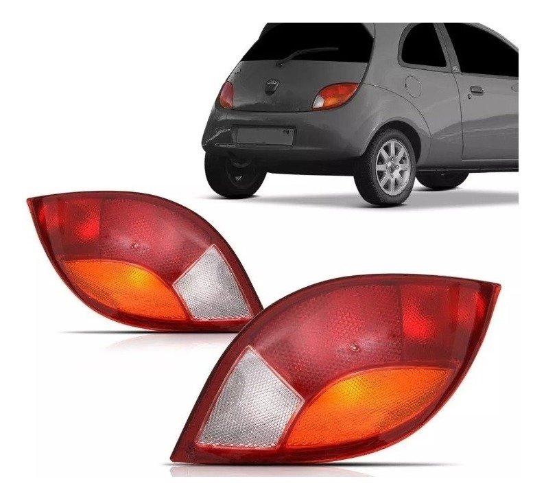 Par lanterna traseira ford ka 97 98 99 00 2001 tricolor jcv