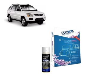 2 filtro cabine + limpa ar condicionado sorento 2006 07 2008 2009 2.5 16v