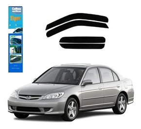 Calha de chuva honda civic 4p 2001 2002 2003 2004 2005 fumê
