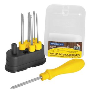 Chave de fenda / phillips jogo c/ 6 peças tramontina