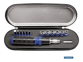 Estojo com soquetes e ponteiras 14 peças tramontina 43408323