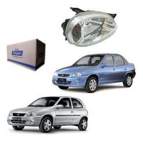 Farol direito corsa 94 a 2002 classic 2003 a 2010 lente lisa
