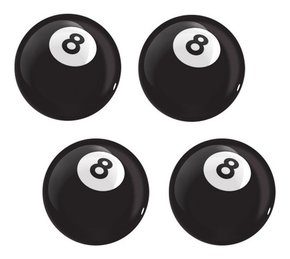 Jg com 4 emblemas adesivos resinados 32mm bola 8 emblemax