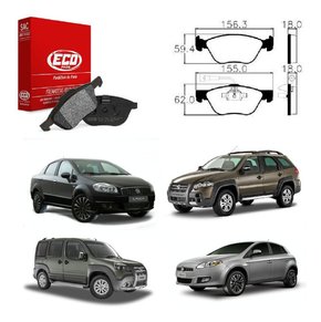 Jg pastilha dianteira freio idea adventure 1.8 2011 a 2015.