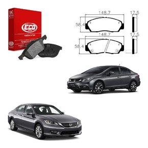 Jg pastilha freio dianteira civic 2.0 16v lrx 2014 2015 2016