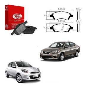 Jg pastilha freio dianteira march 1.0/1.6 16v 2012/2014 2015