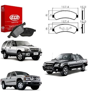 Jg pastilha freio dianteira s10 4x4 1998 1999 2000 2001/2005