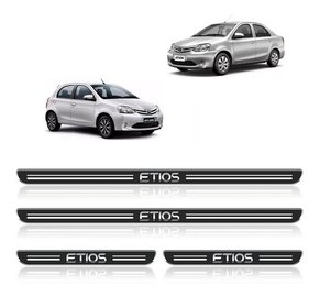 Jg soleira etios 2012/2019 4 pçs resinada preta auto colante