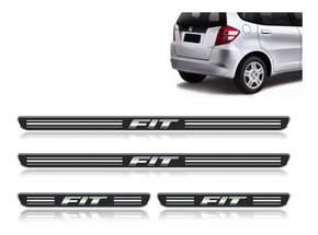 Jg soleira fit 2009 a 2019 4 pçs resinada preta auto colante