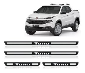 Jg soleira toro 2017 2018 4 pçs resinada preta auto colante