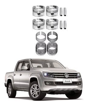 Jogo 4 pistões e aneis 0,50 amarok 2.0 16v diesel 2010/2014