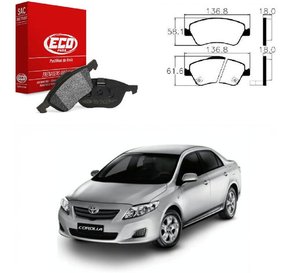 Jogo pastilha freio dianteira corolla xe/xli/seg 2009 a 2013