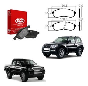 Jogo pastilha freio dianteira l200 sport/hpe 2.5 2002 a 2007