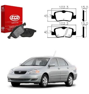 Jogo pastilha freio traseira corolla xe/xli/seg 2009 a 2013
