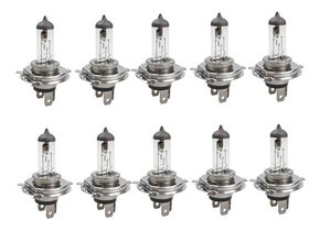 Kit 10 lampada farol h4 12v 60/55w halogena (comum) inmetro