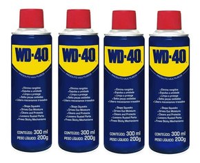 Kit 4 wd-40 spray desengripa lubrifica elimina rangido 300ml