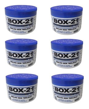 Kit 6 revitalizador plastico silicone automotivo box 21 250g