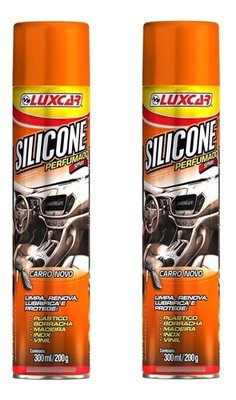 Kit c/ 2 unidades silicone perfumado spray luxcar carro novo