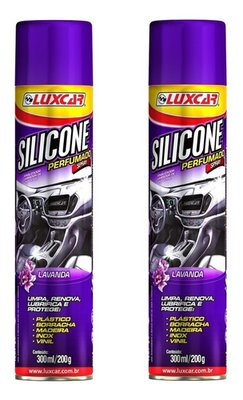Kit c/ 2 unidades silicone perfumado spray luxcar lavanda