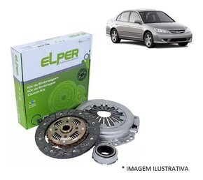 Kit embreagem civic 1.7 16v 2000 a 2002 2003 2004 2005 elper