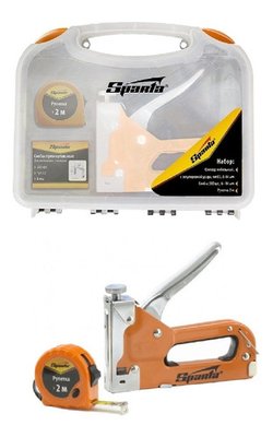 Kit grampeador manual alta pressao com grampos + trena 2m