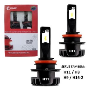 Kit lampada super led plus h11 h8 h9 6500k 12v/24v 6000 lumn