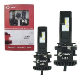 Kit lampada super led plus h15 6500k 12v/24v 6000 lumens