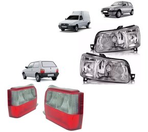 Kit uno 2005/2010 farol orgus cromado lanterna ht fume claro