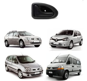 Macaneta interna porta direita dt / tr preta clio 2006/2016