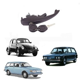 Macaneta preta porta dianteira c/chave fusca 1977 1978/1986