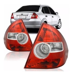 Par lanterna traseira fiesta sedan 2005 2007 2008 2009 2010 ht acrilico bicolor