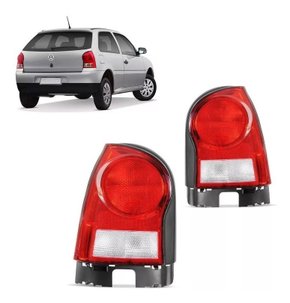 Par lanterna traseira gol g4 bicolor ht acrilico carcaça preta