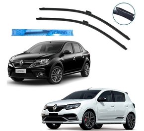 Par palheta limpador parabrisa logan 2014 2015 2016 a 2019