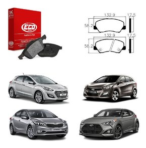 Pastilha freio dianteira i30 1.6/1.8 2013-2016 veloster 1.6