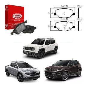 Pastilha freio dianteira jeep compass 2.0 4x2 4x4 2017-2019