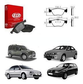 Pastilha freio dianteira marea 2.0 20v hlx elx 98 99 00 2001