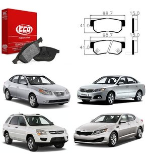 Pastilha freio traseira santa fé 2.7 2001 02 03 2004 05 2006