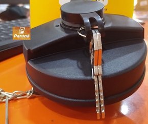 Tampa tanque combustivel caminhao man diesel chaves corrente