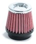 Filtro ar race chrome peq 52 mm tecido vermelho b. borracha