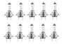Kit 10 lampadas h7 12v 55w comum automotiva inmetro atacado